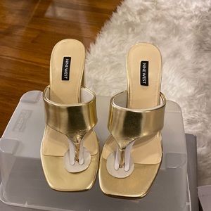 Nine West gold heels